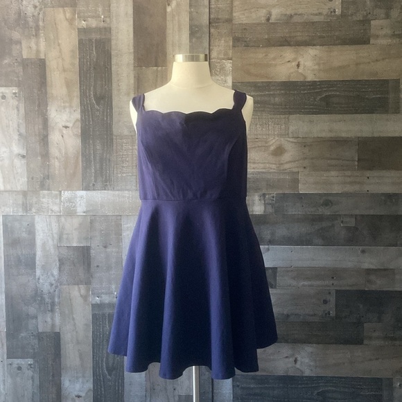 ModCloth navy fit and flare dress size 4xlarge garden party dark feminine witchy - Picture 6 of 11